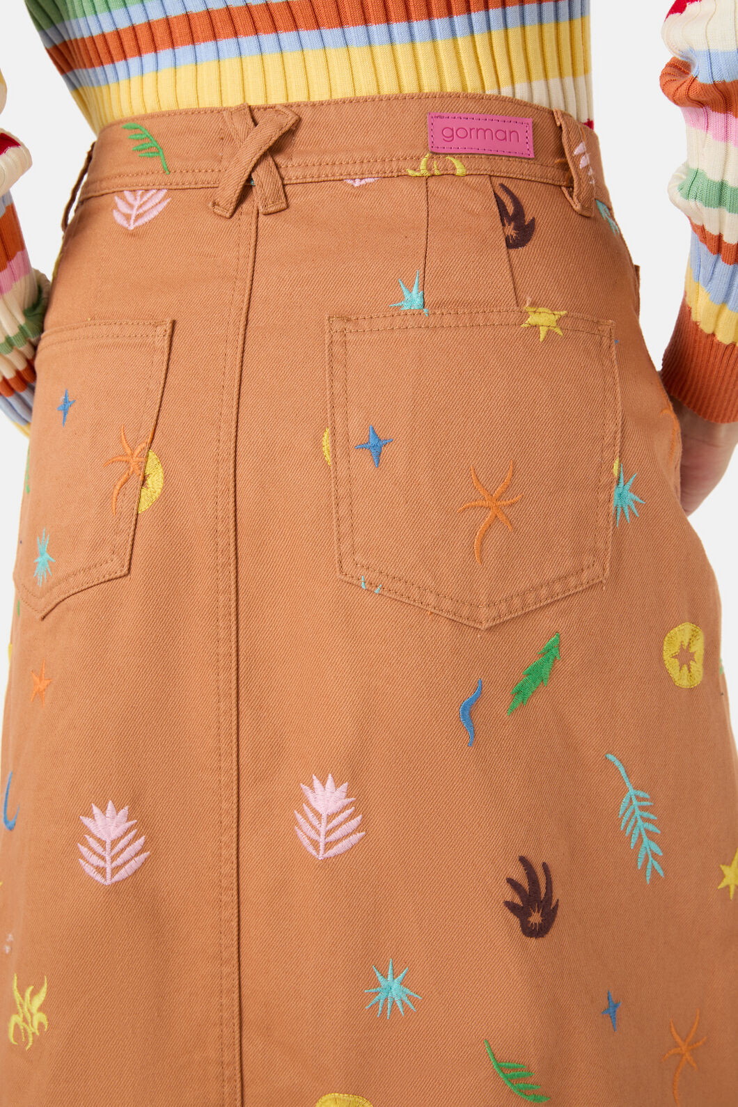 Desert Garden Denim Midi Skirt - Image 7