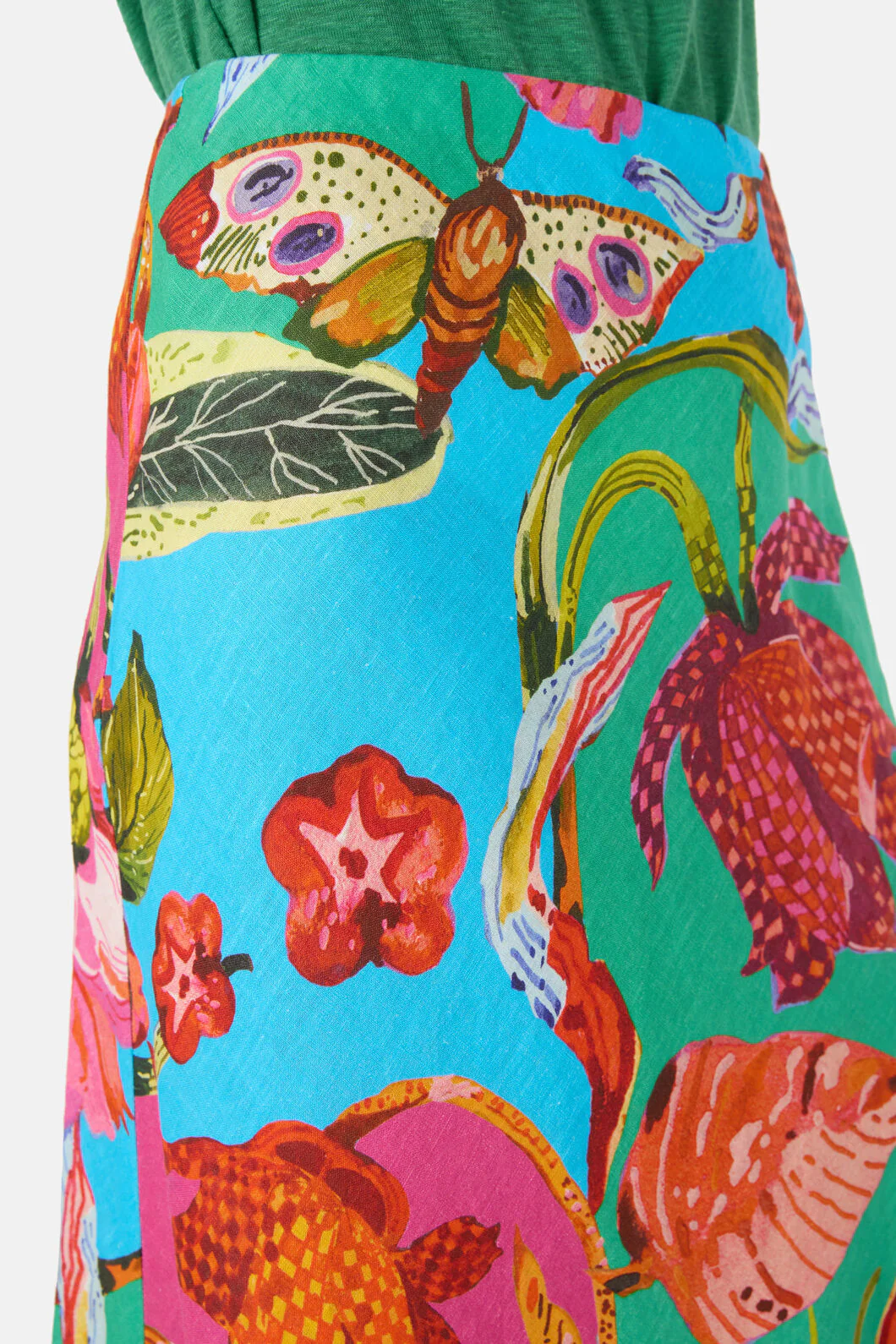 Elara Print Linen Midi Skirt - Image 4