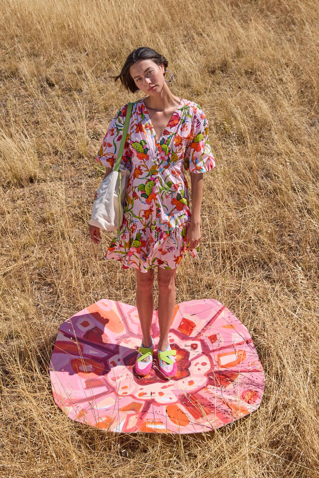 Elara Print Smock Dress