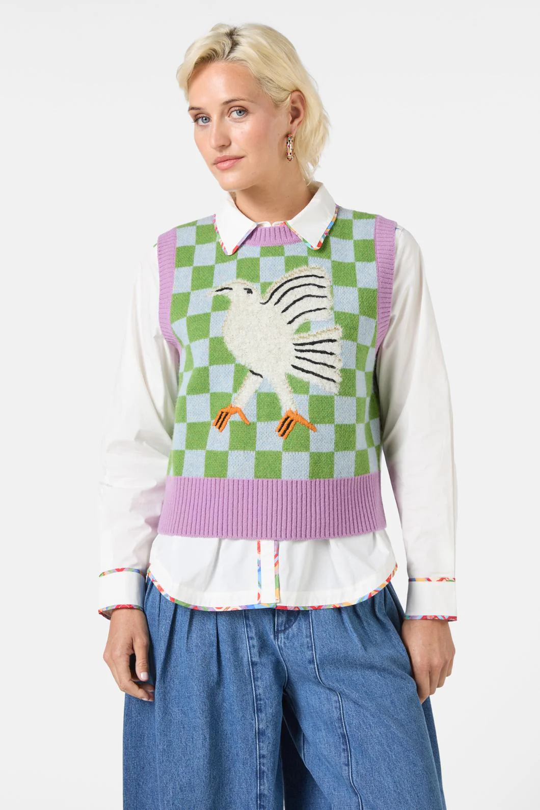 Fantasy Patchwork Knit Vest - Image 2