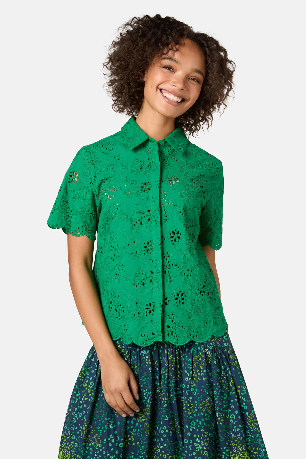 Fern Anglaise Scallop Shirt