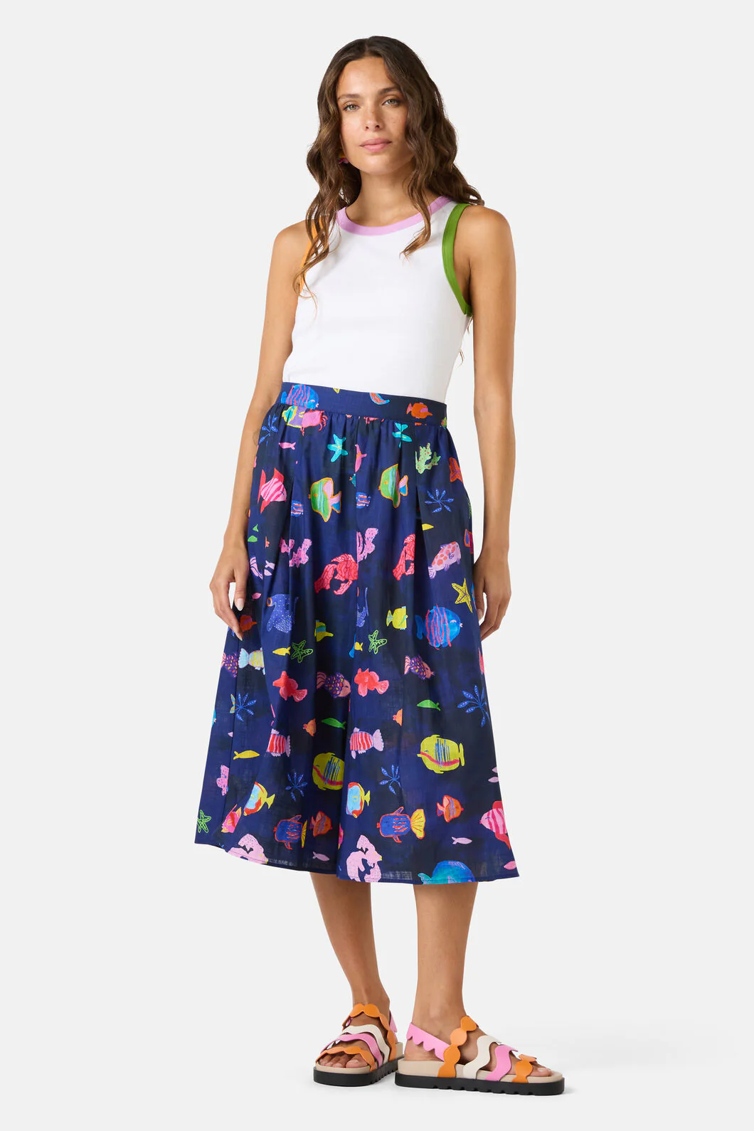 Fish Ahoy Wide Leg Skort
