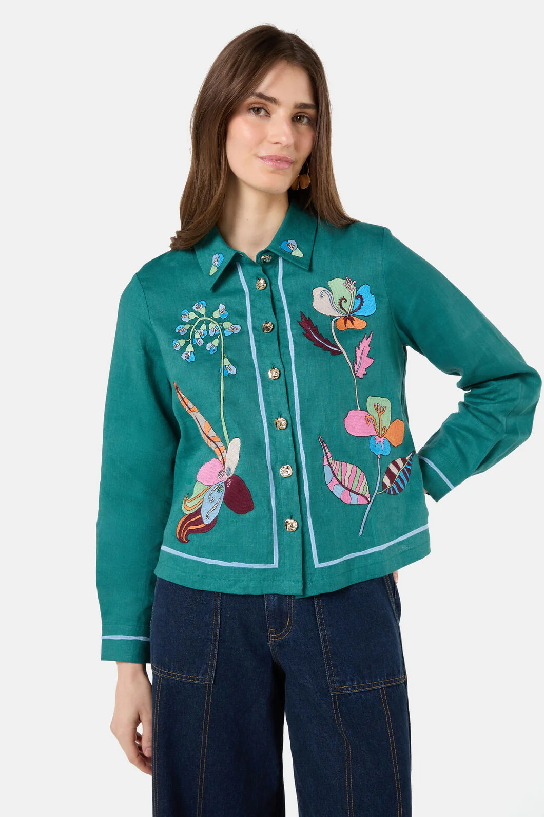 Flora Aurora Embroidered Shirt - Image 3