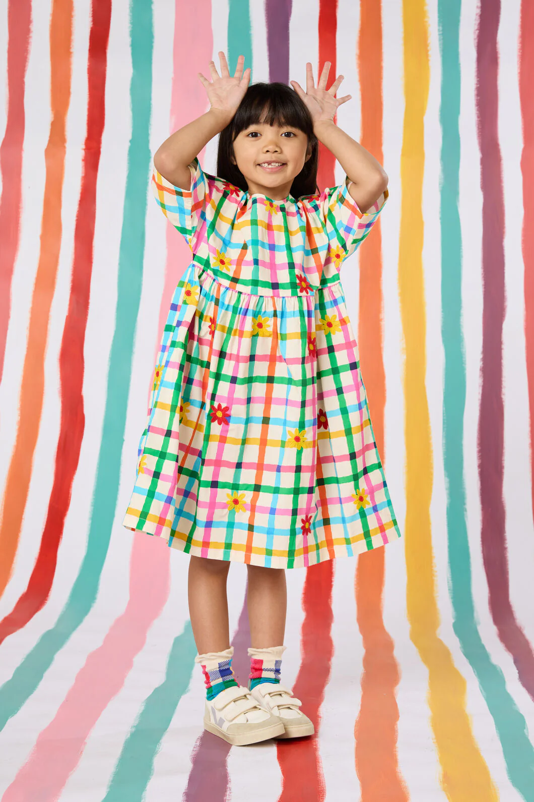 Floral Emb Kids Dress