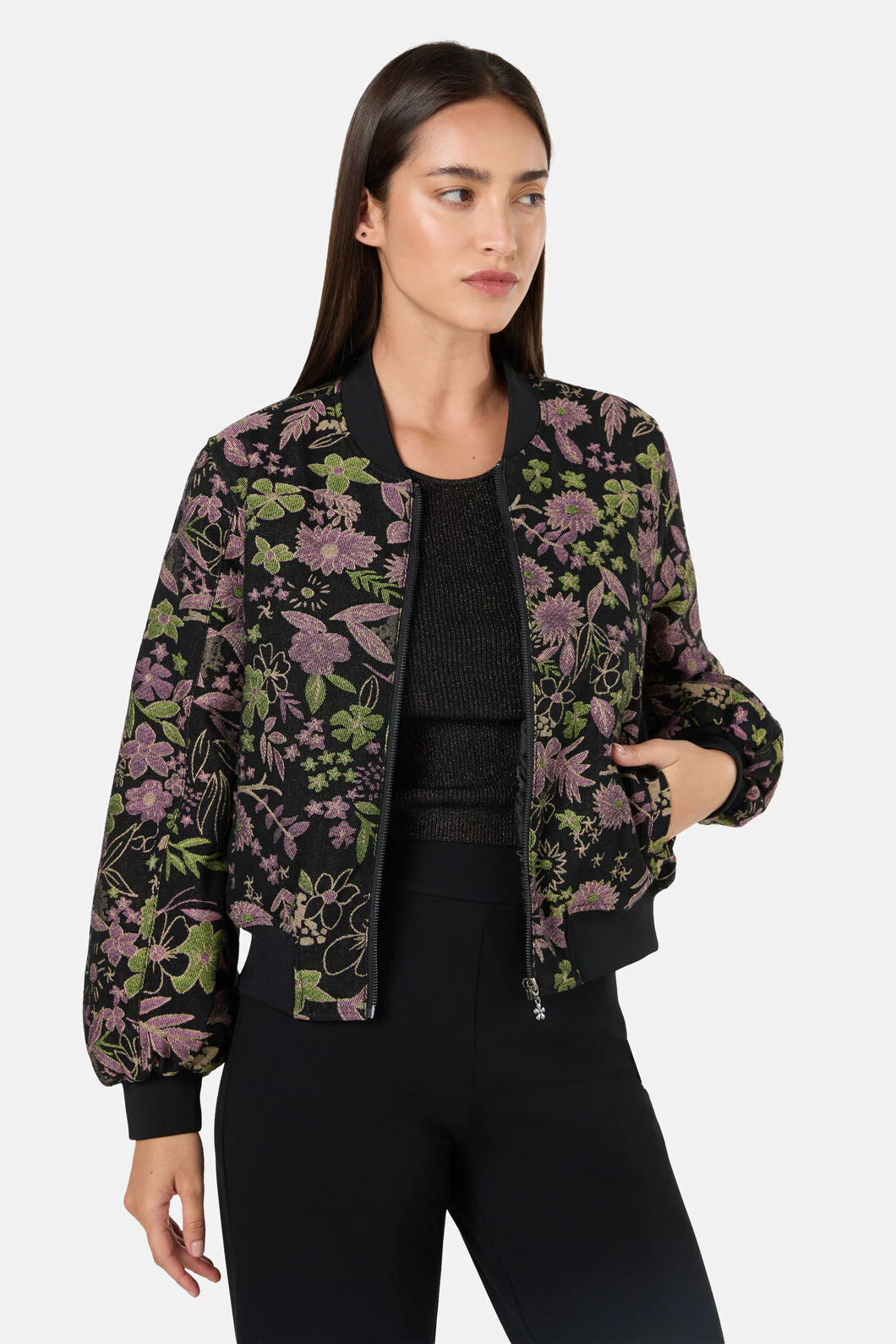 Floral Flight Denim Bomber - Image 3