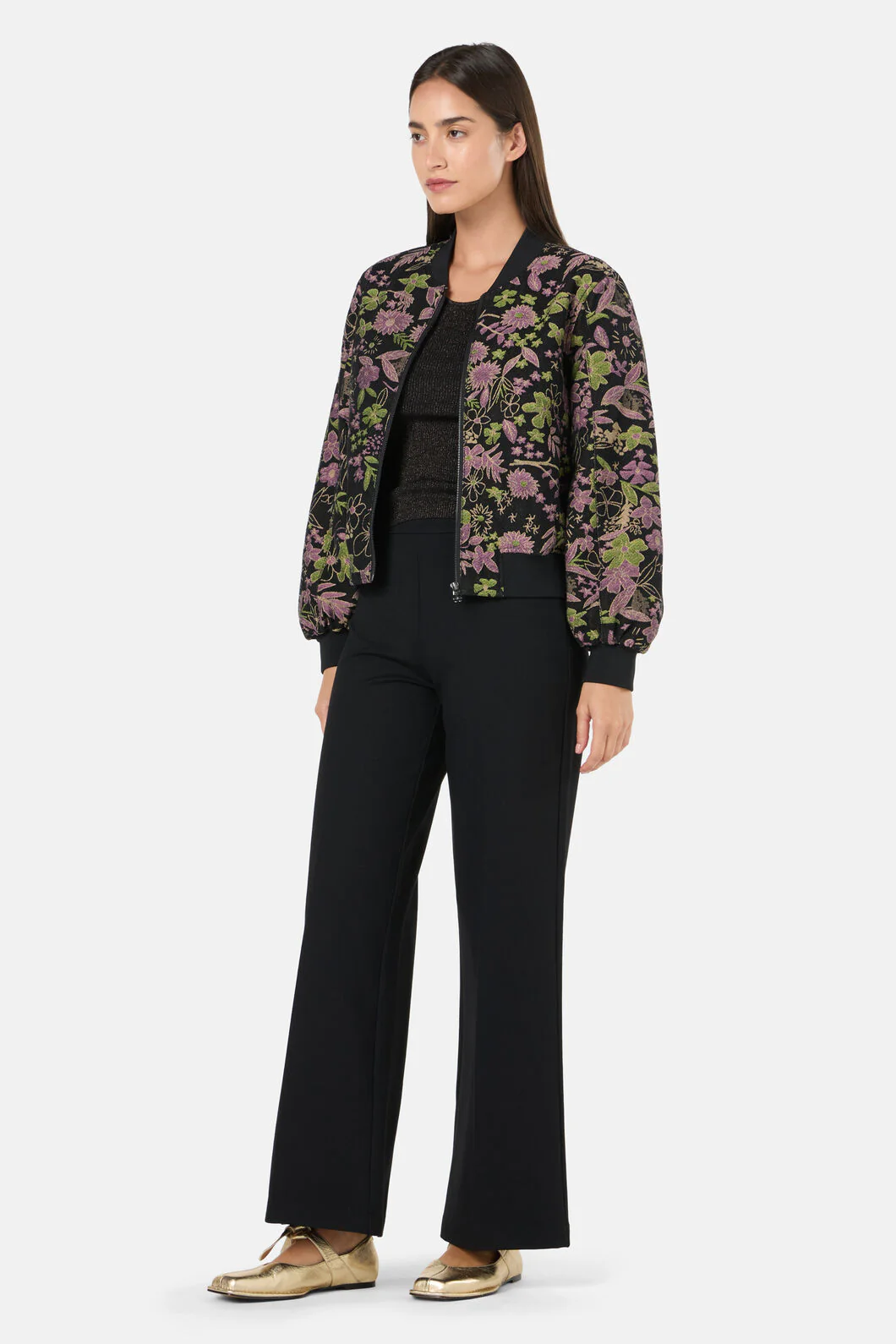 Floral Flight Denim Bomber - Image 5