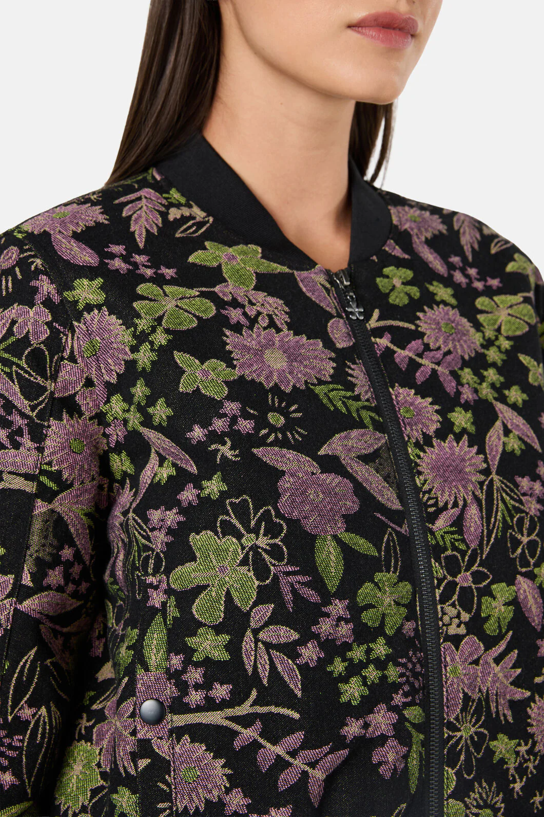 Floral Flight Denim Bomber - Image 8