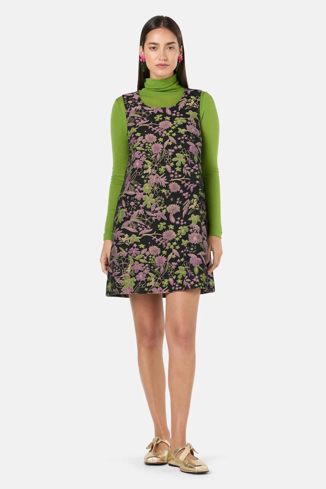 Floral Flight Denim Mini Dress - Image 11