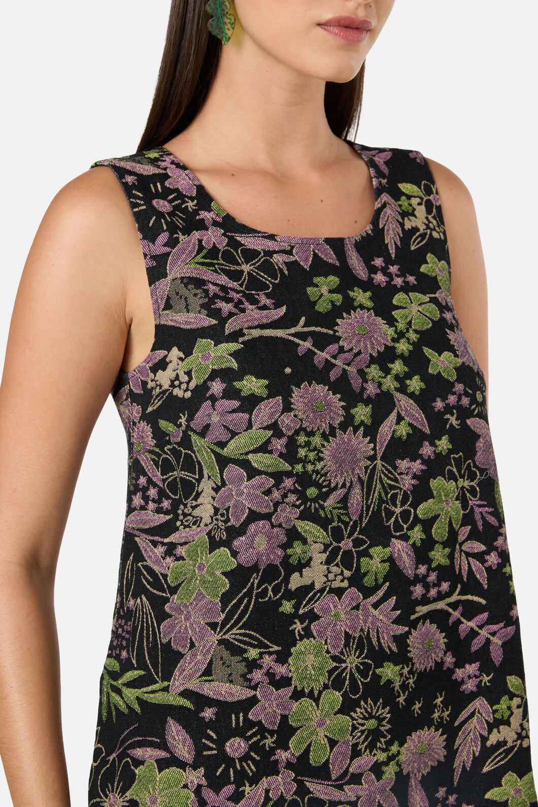 Floral Flight Denim Mini Dress - Image 12