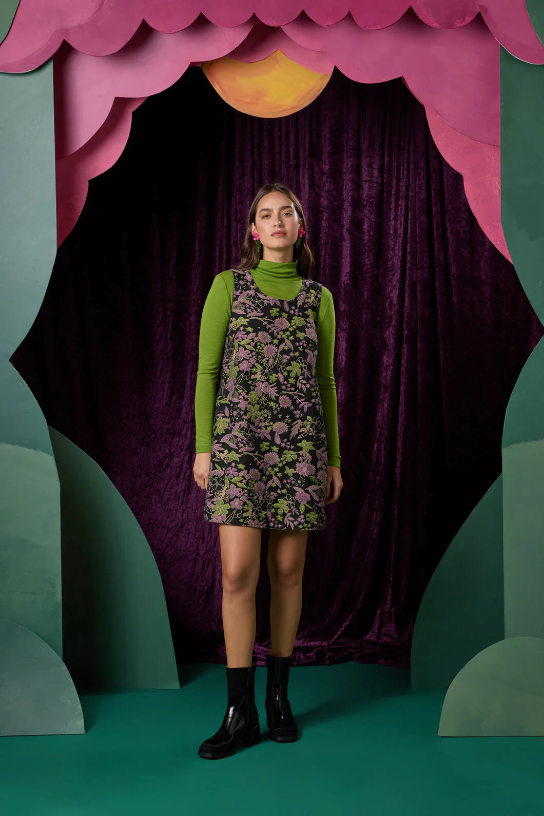 Floral Flight Denim Mini Dress - Image 2