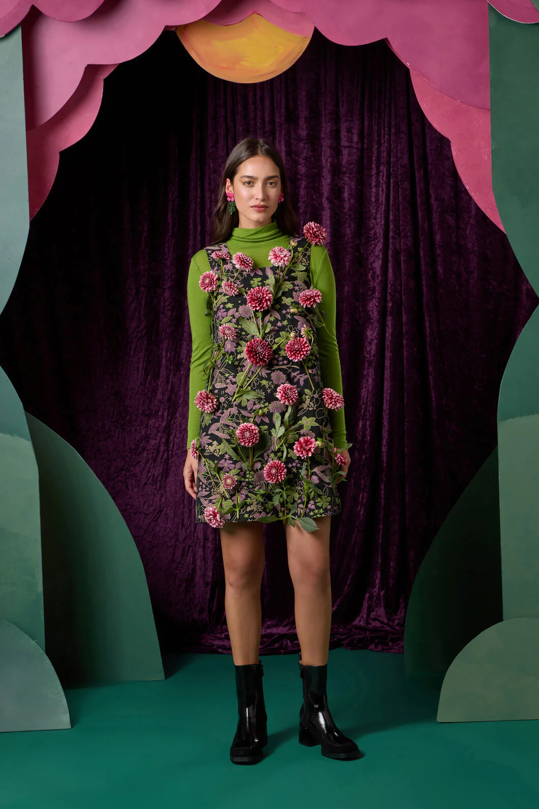 Floral Flight Denim Mini Dress - Image 3