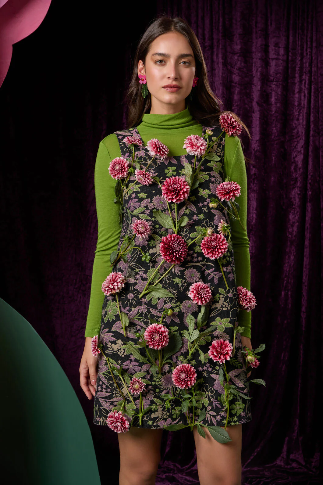 Floral Flight Denim Mini Dress - Image 4