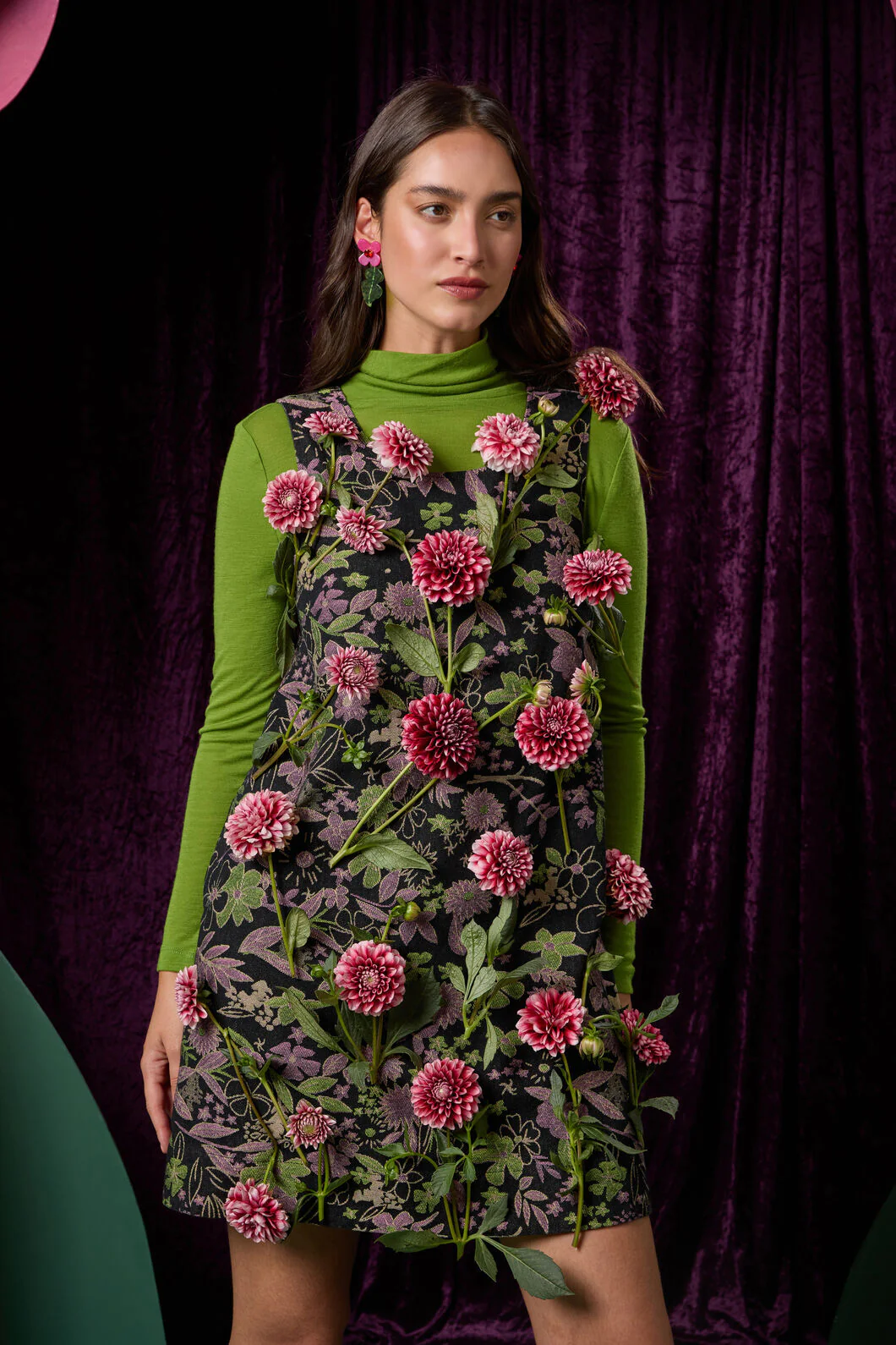 Floral Flight Denim Mini Dress - Image 5