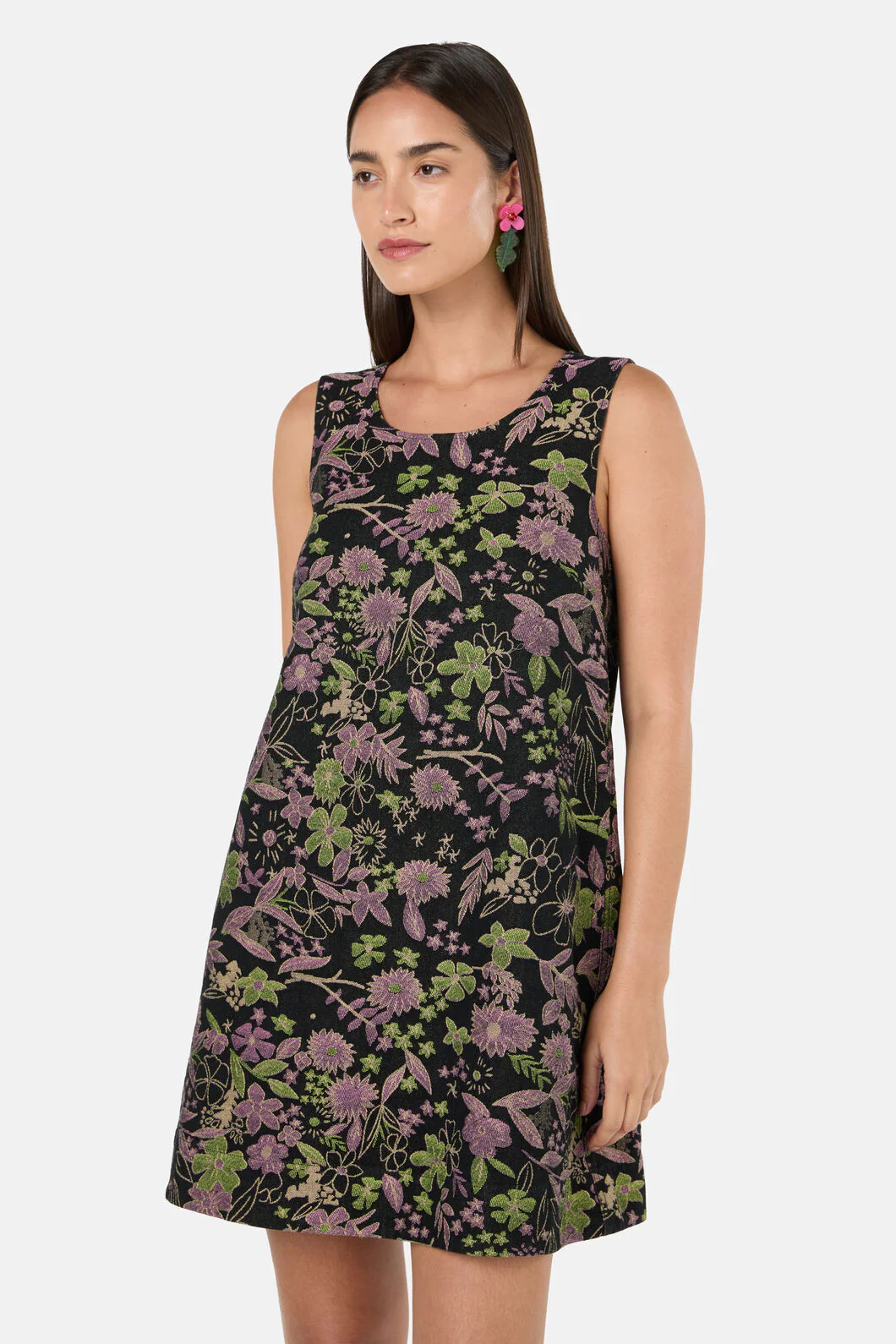 Floral Flight Denim Mini Dress - Image 6