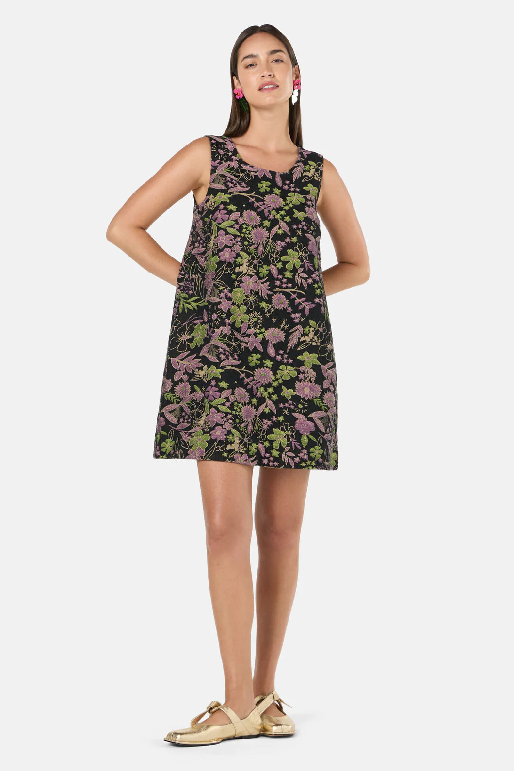 Floral Flight Denim Mini Dress - Image 8
