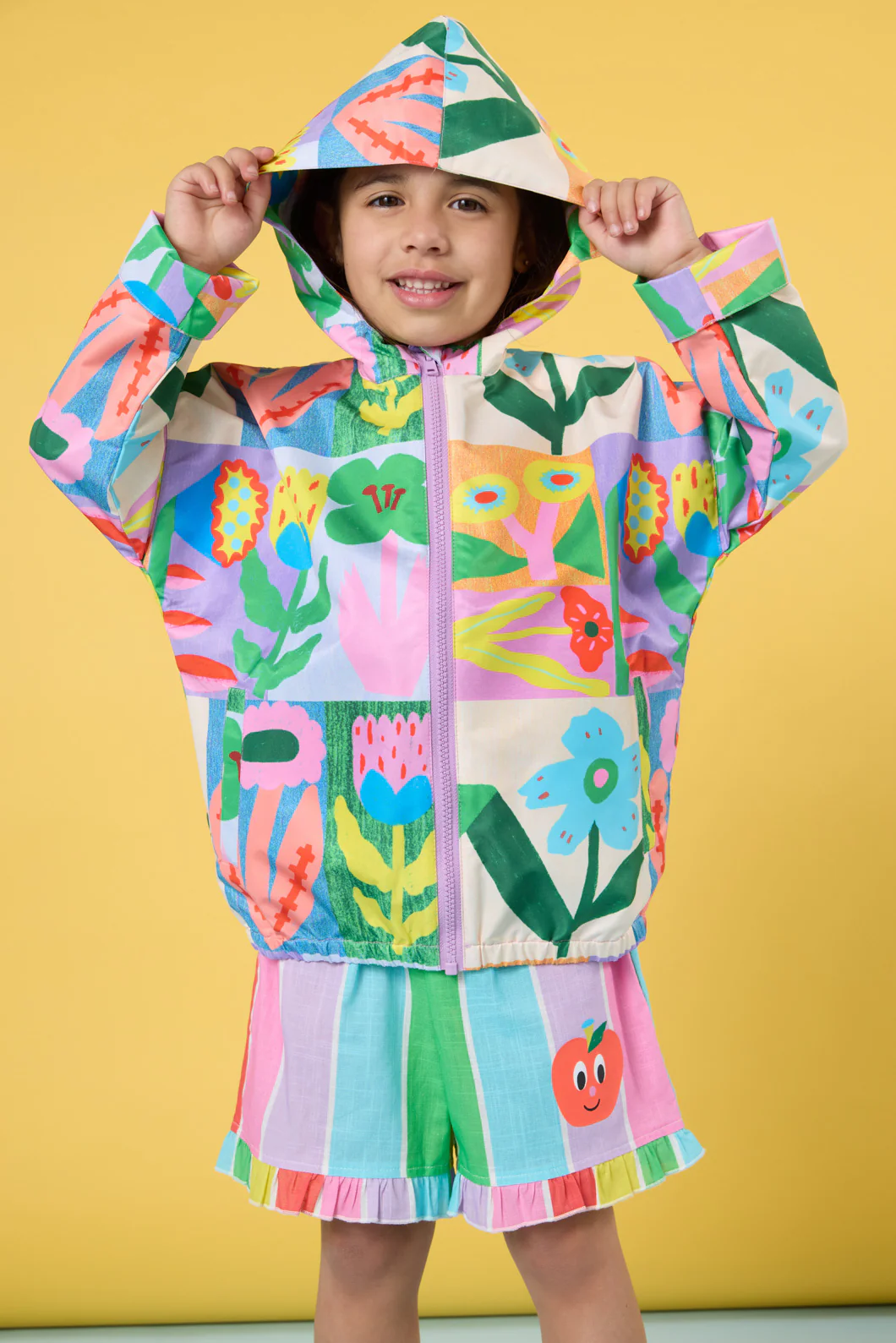 Floral Patchy Kids Raincoat - Image 5