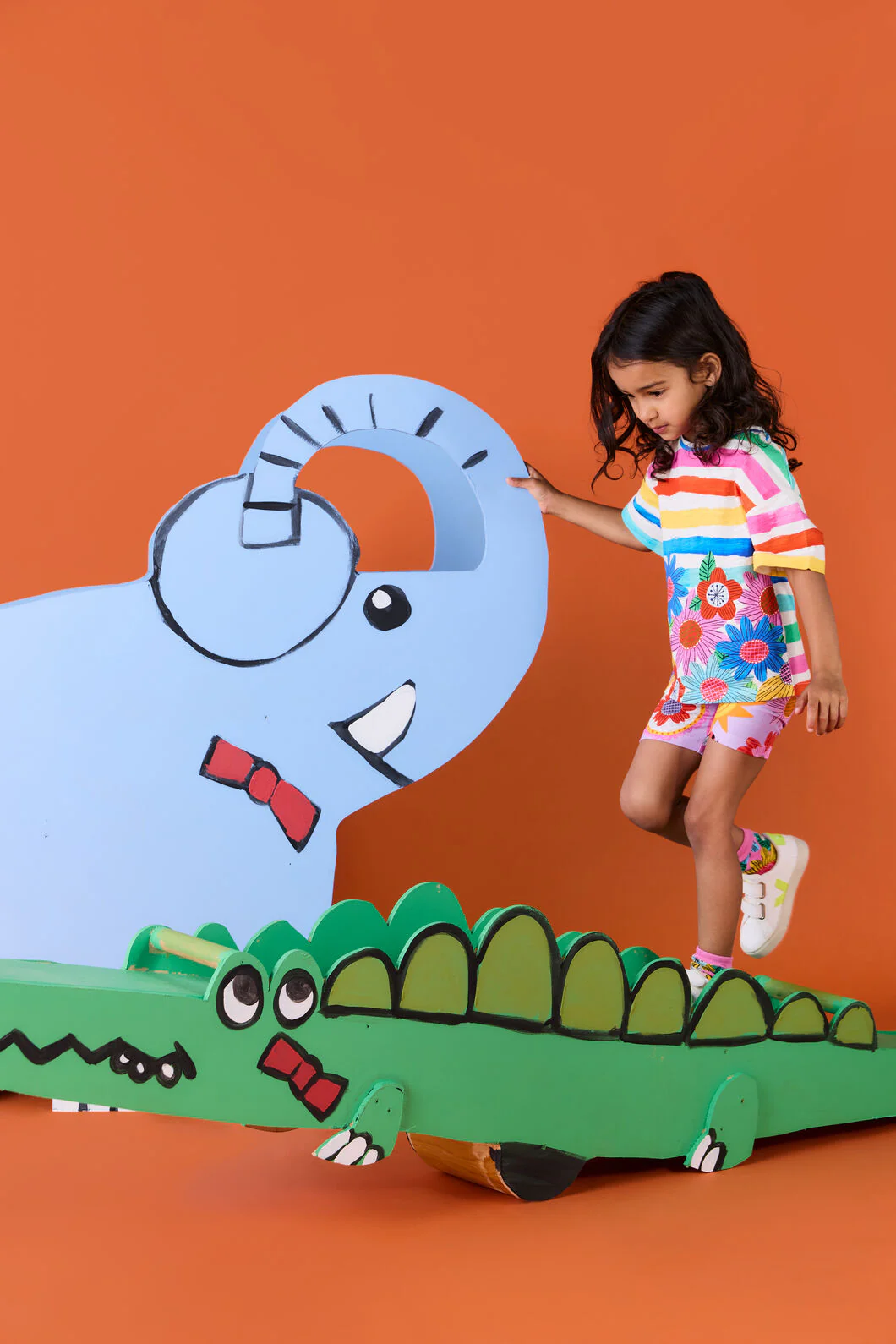 Floral Stripe Kids SS Tee - Image 2