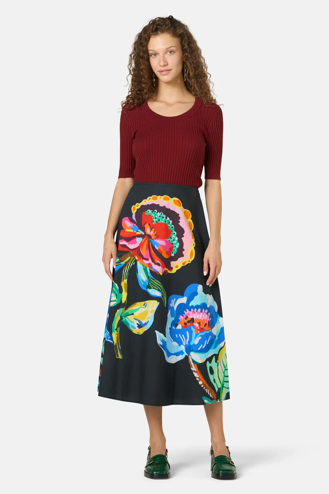 Floral Symphony Circle Skirt