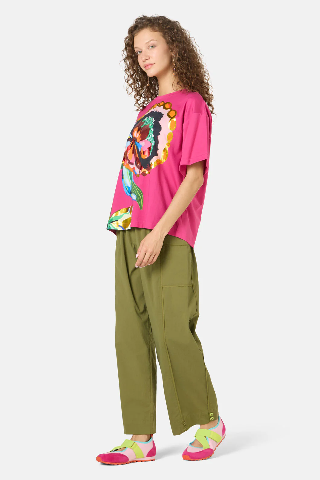 Floral Symphony Placement Oversized Tee - Image 3