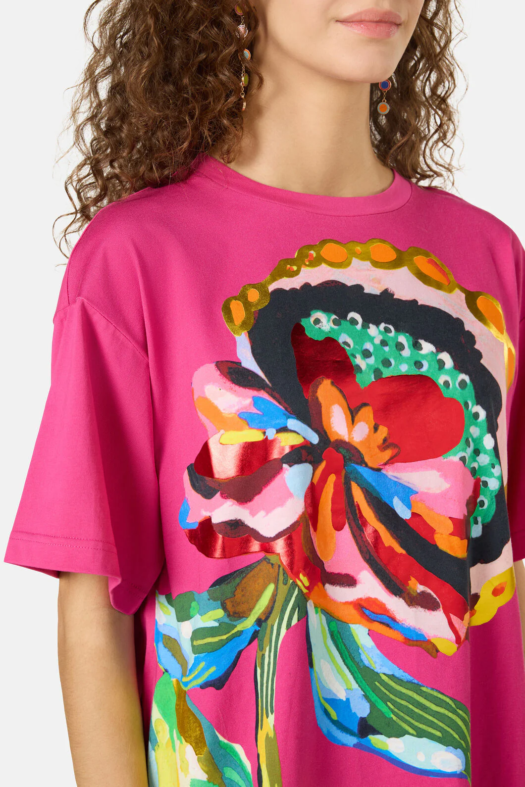 Floral Symphony Placement Oversized Tee - Image 5