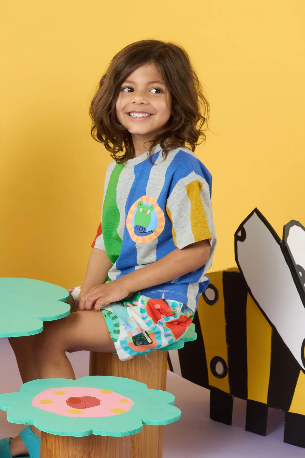 Froggy Stripe Kids SS Tee