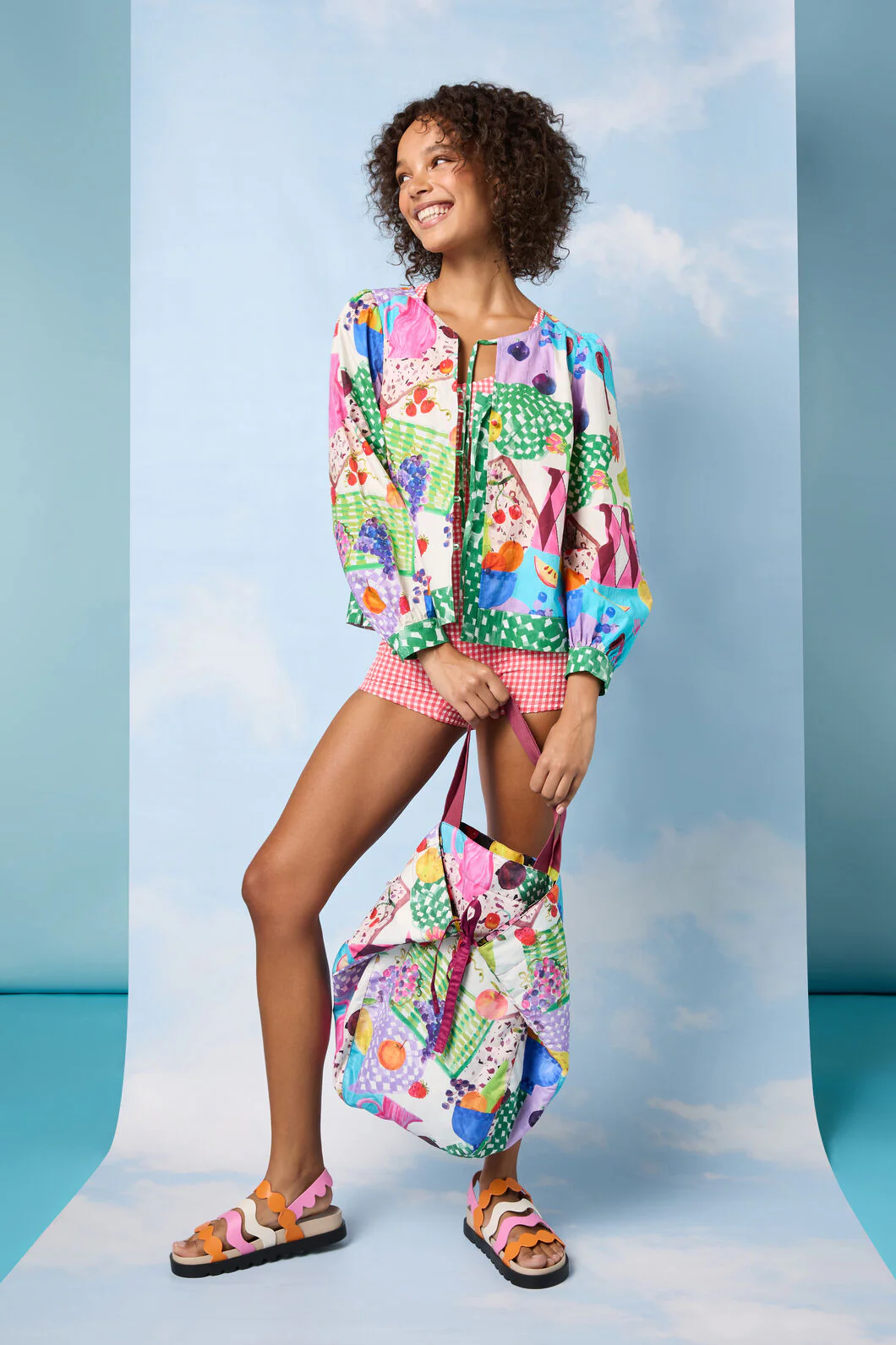 Fruit Party Print Blouse