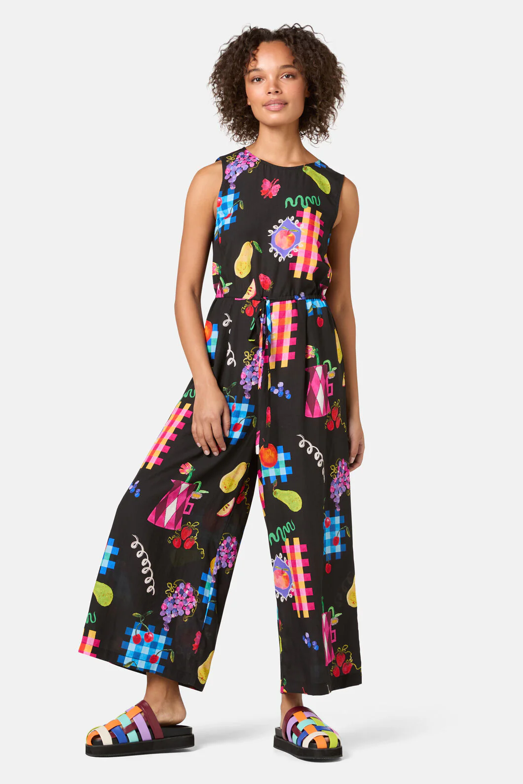 Fruit Party Print Pantsuit