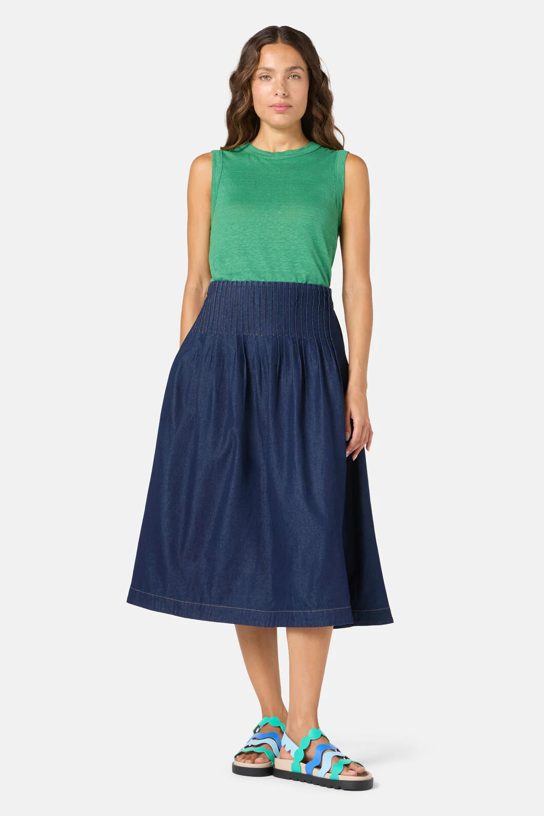 Gabrielle Chambray Skirt