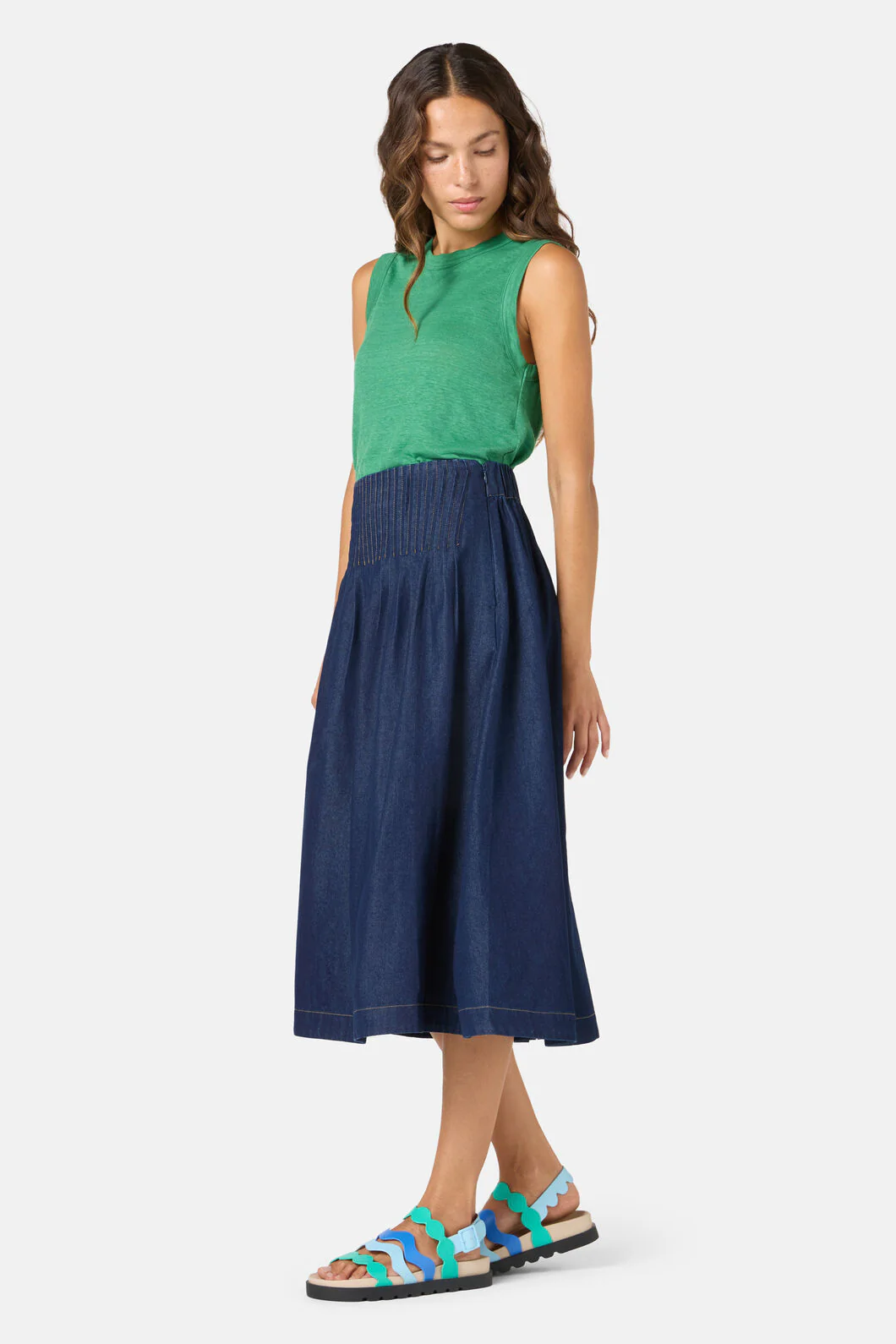 Gabrielle Chambray Skirt - Image 2