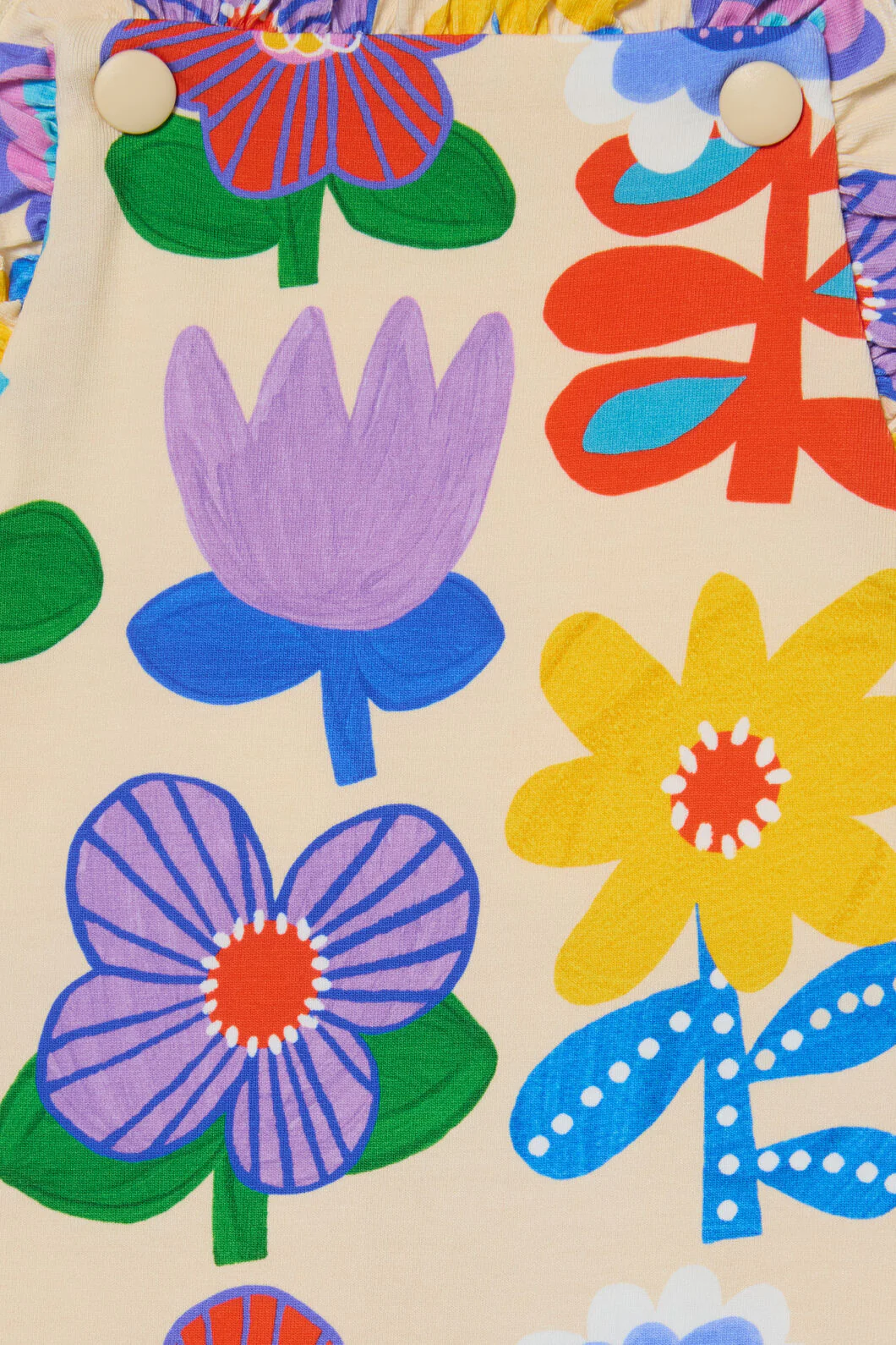 Geo Floral Baby Frill Overalls - Image 3