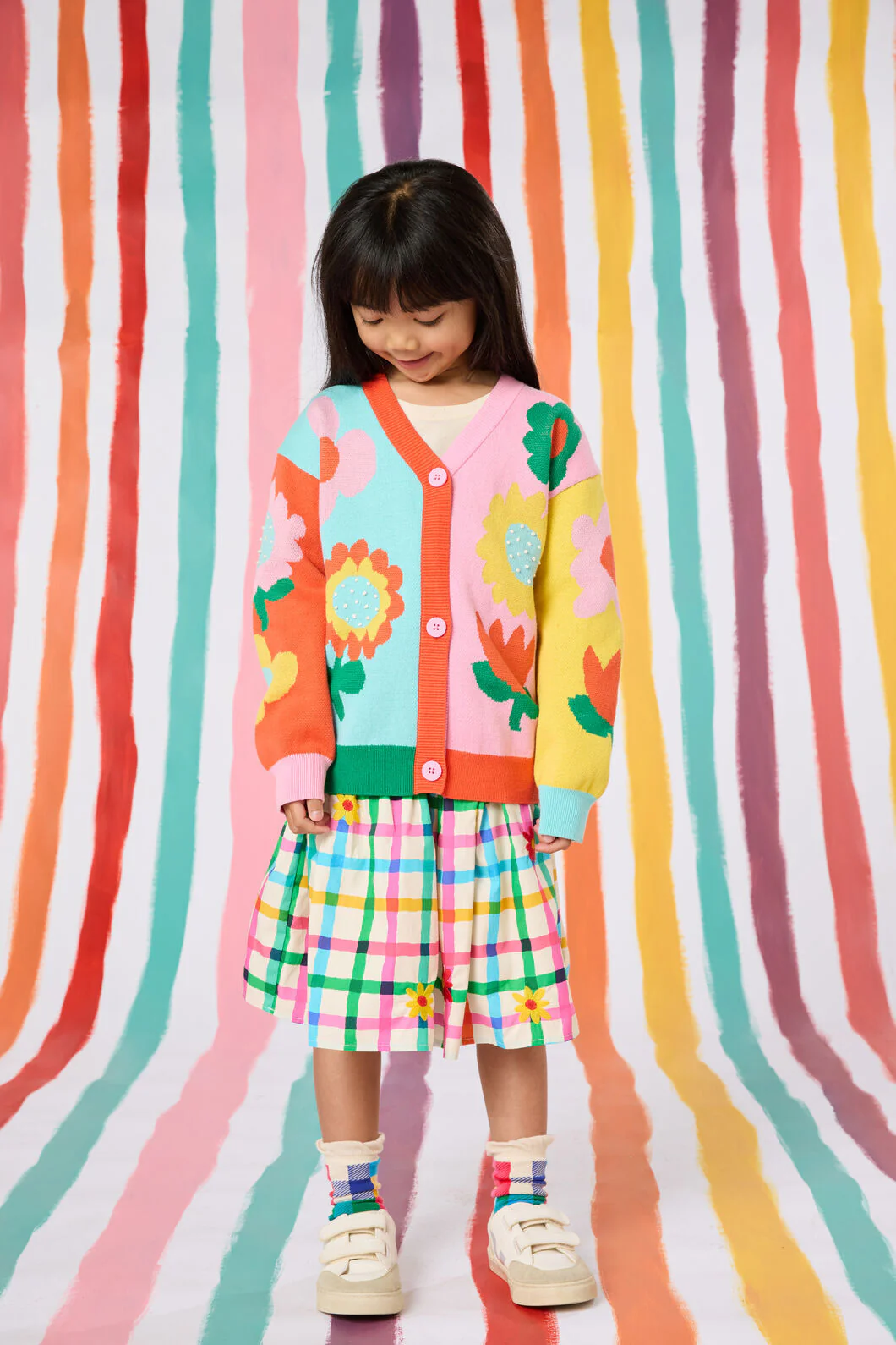 Geo Floral Kids Cardigan