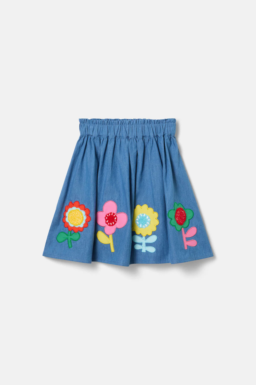 Geo Floral Kids Denim Skirt - Image 2