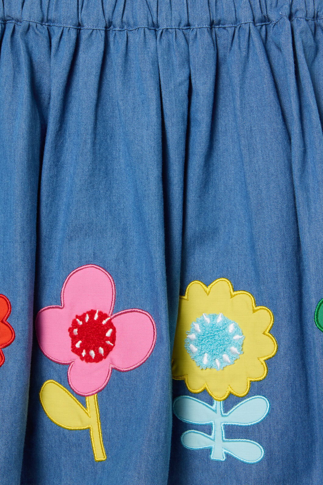 Geo Floral Kids Denim Skirt - Image 3