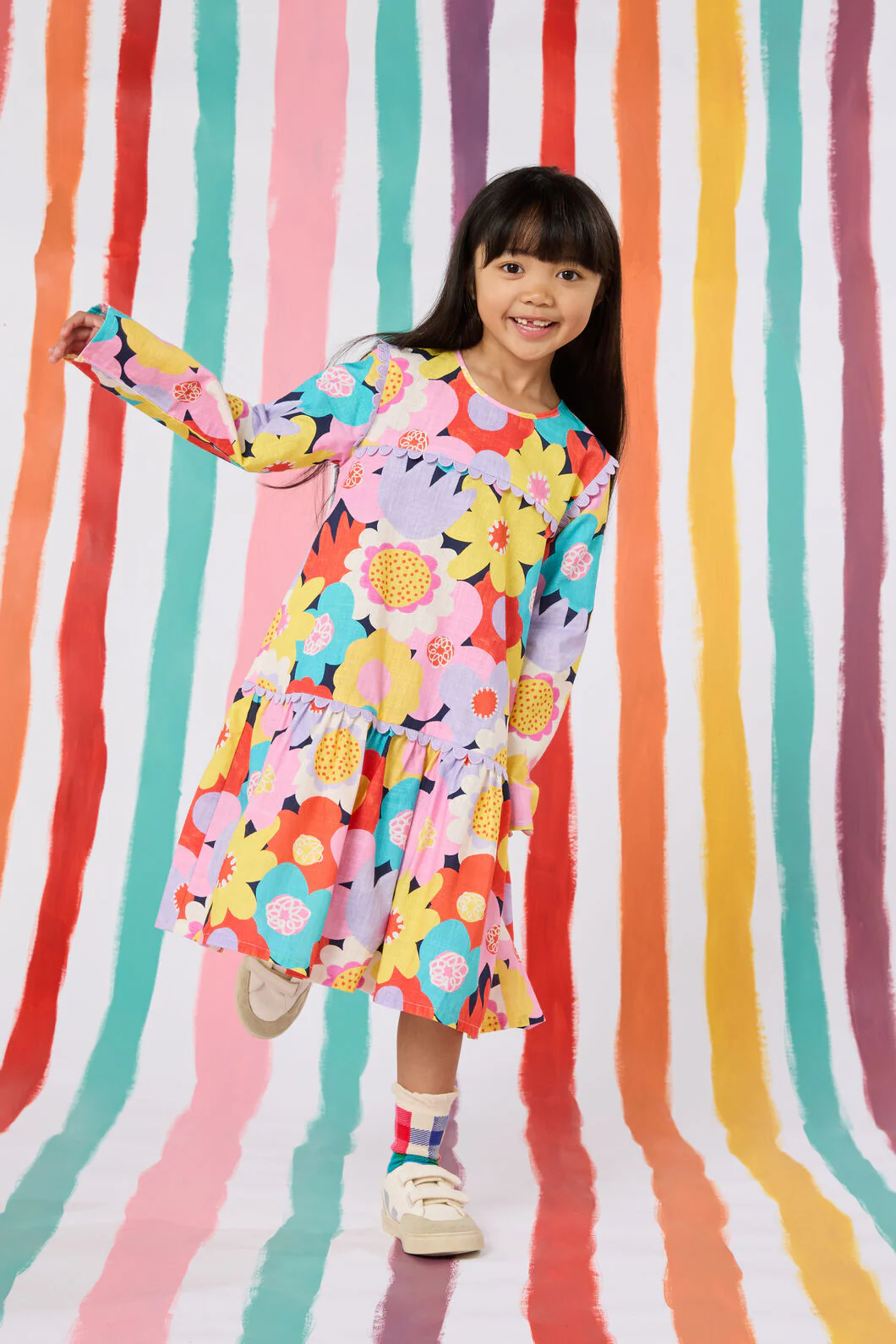 Geo Floral Kids Dress