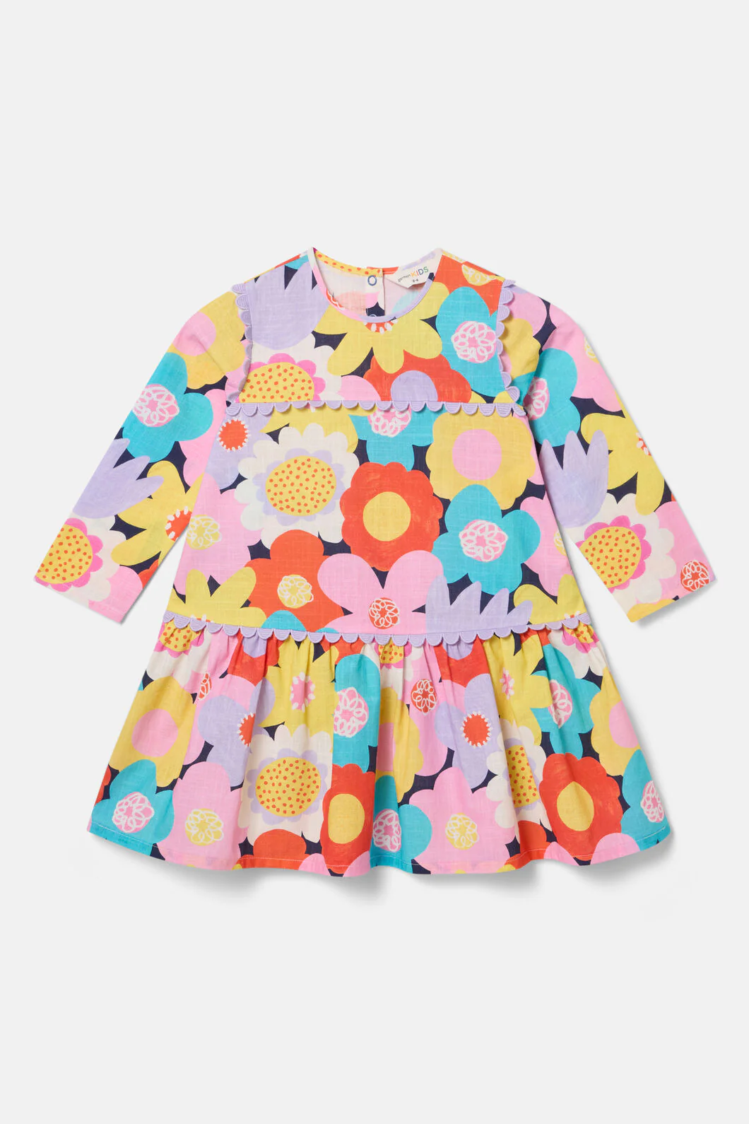 Geo Floral Kids Dress - Image 3