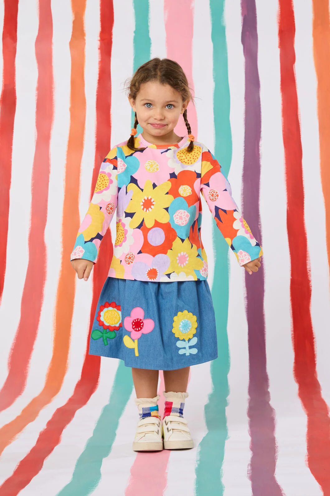 Geo Floral Kids Long Sleeve T-Shirt