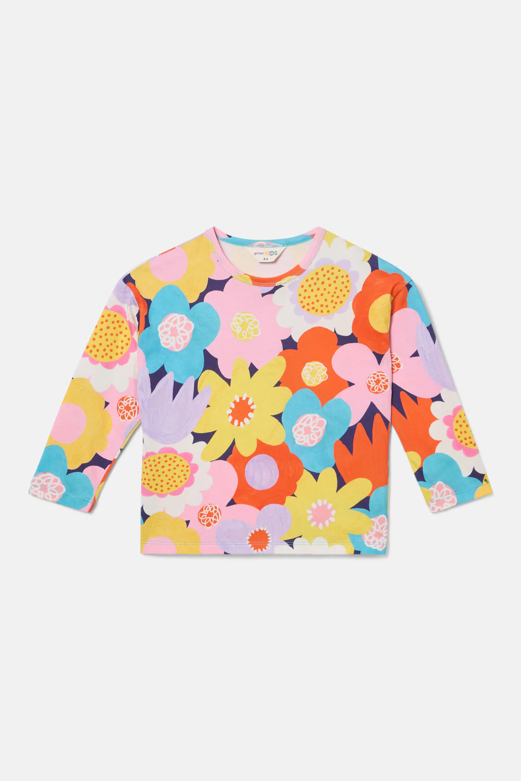 Geo Floral Kids Long Sleeve T-Shirt - Image 2