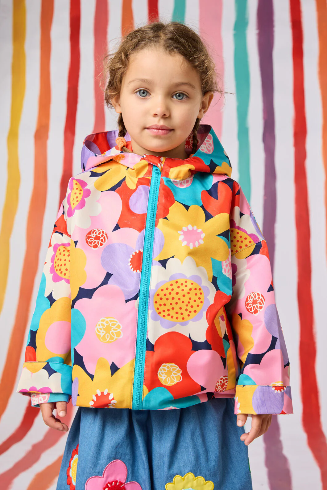 Geo Floral Kids Raincoat
