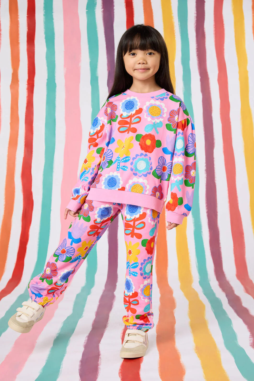 Geo Floral Kids Track Pant