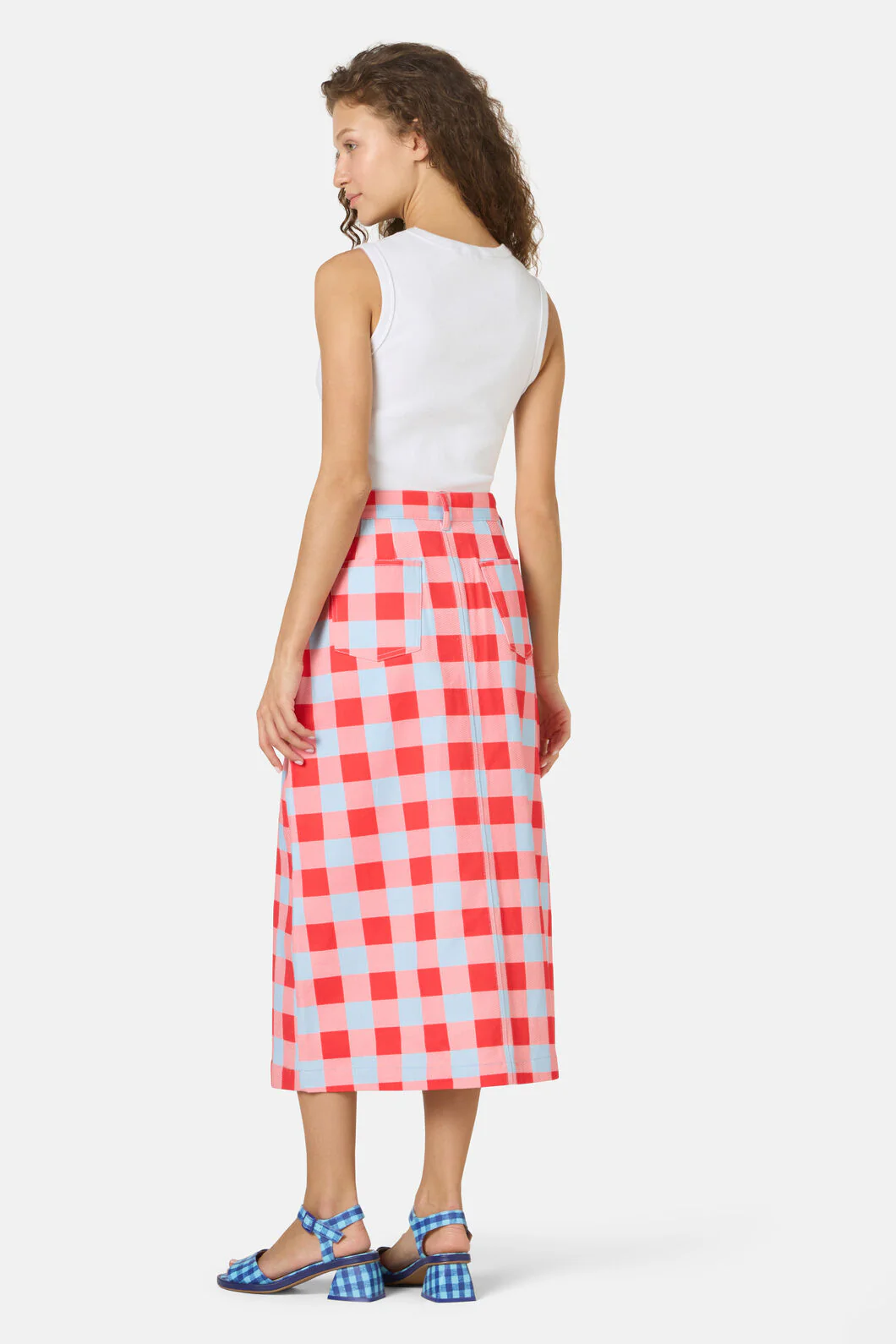 Gimme Gingham Denim Skirt - Image 3