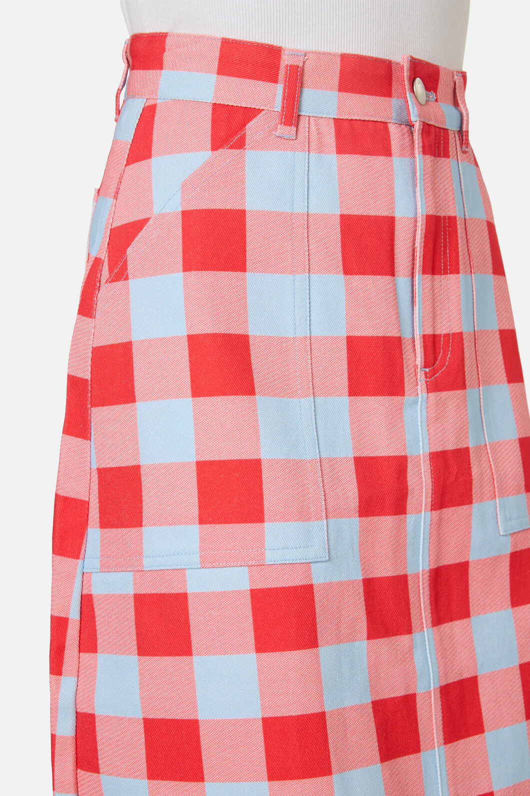 Gimme Gingham Denim Skirt - Image 4
