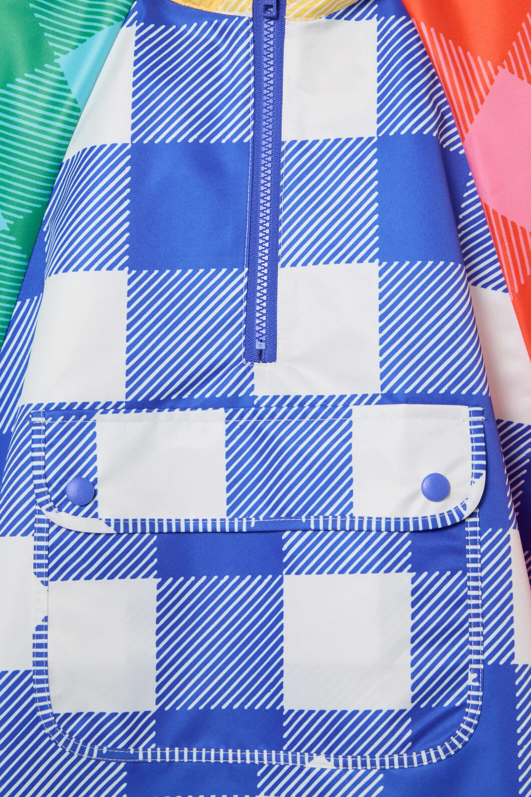 Gingham Splice Kids Poncho - Image 3