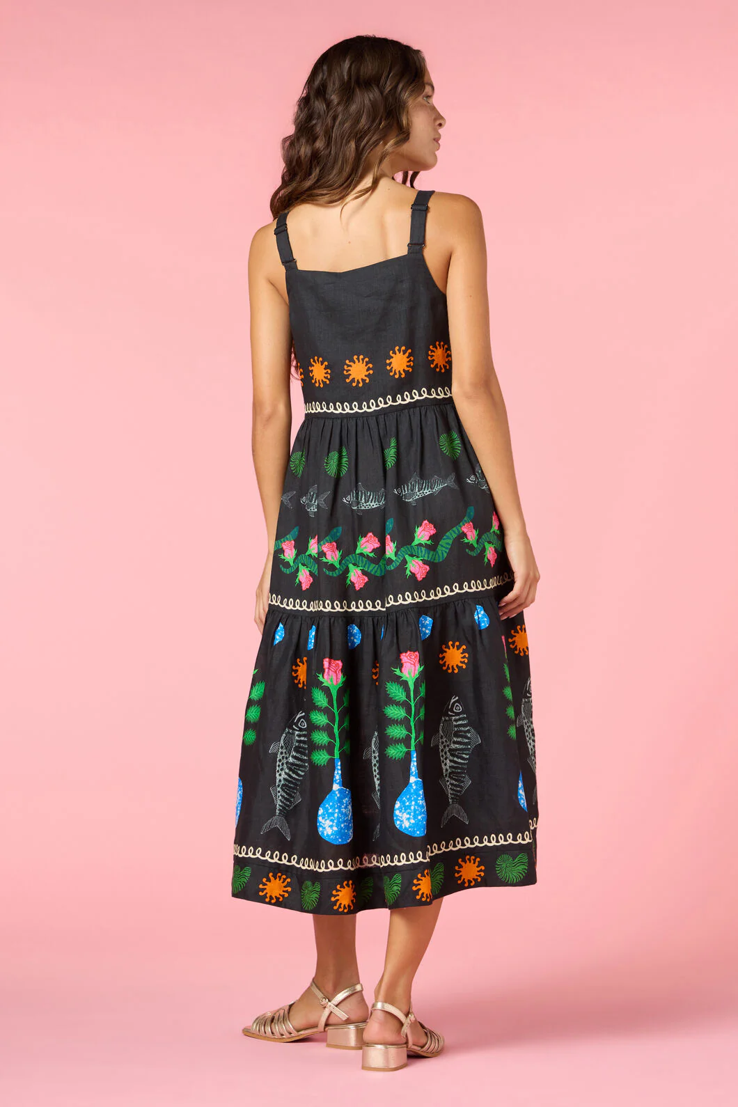 Gone Fishing Print Long Dress - Image 4