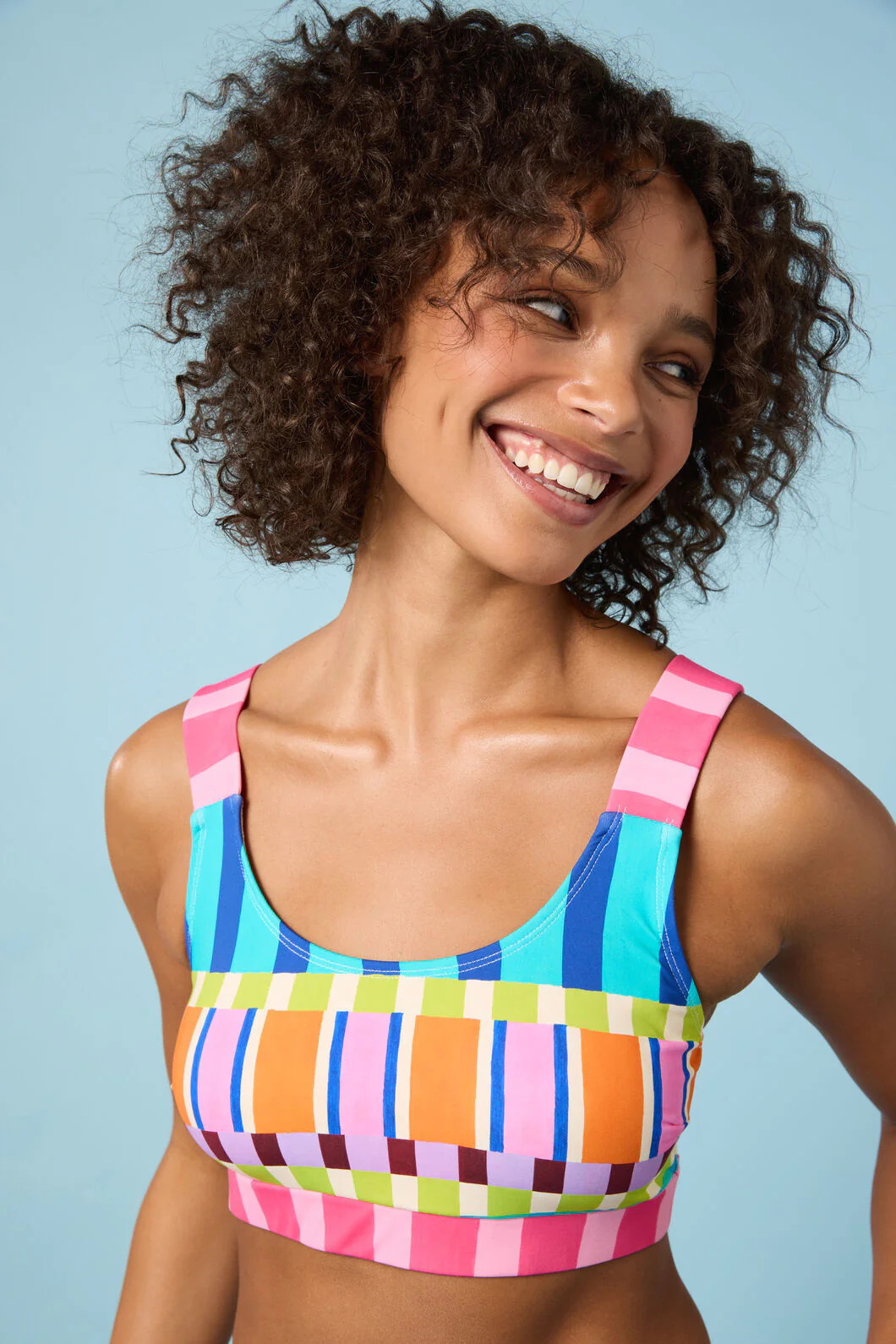 Holiday Stripe Bikini Top