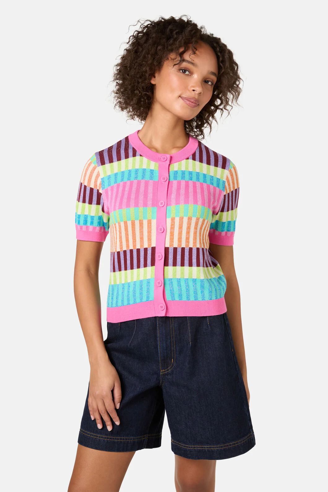 Holiday Stripe Cotton Cardigan
