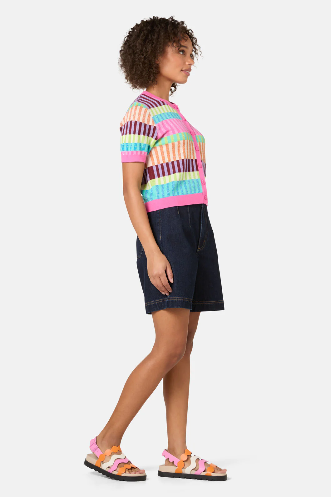 Holiday Stripe Cotton Cardigan - Image 3