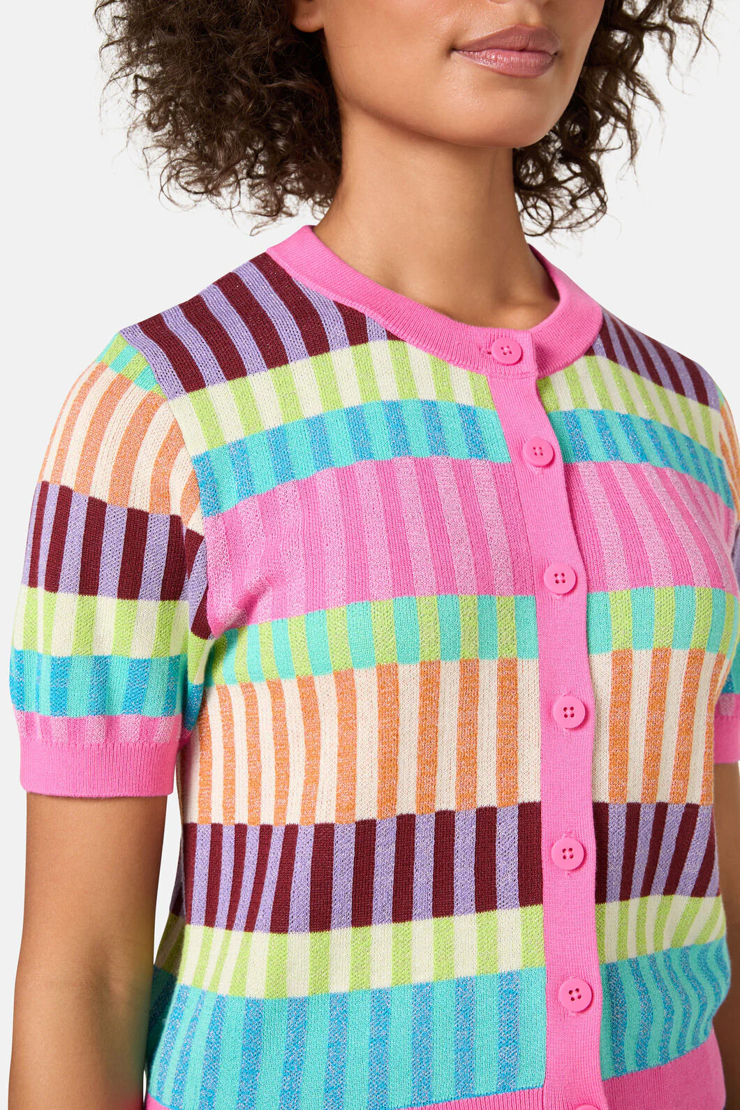 Holiday Stripe Cotton Cardigan - Image 5