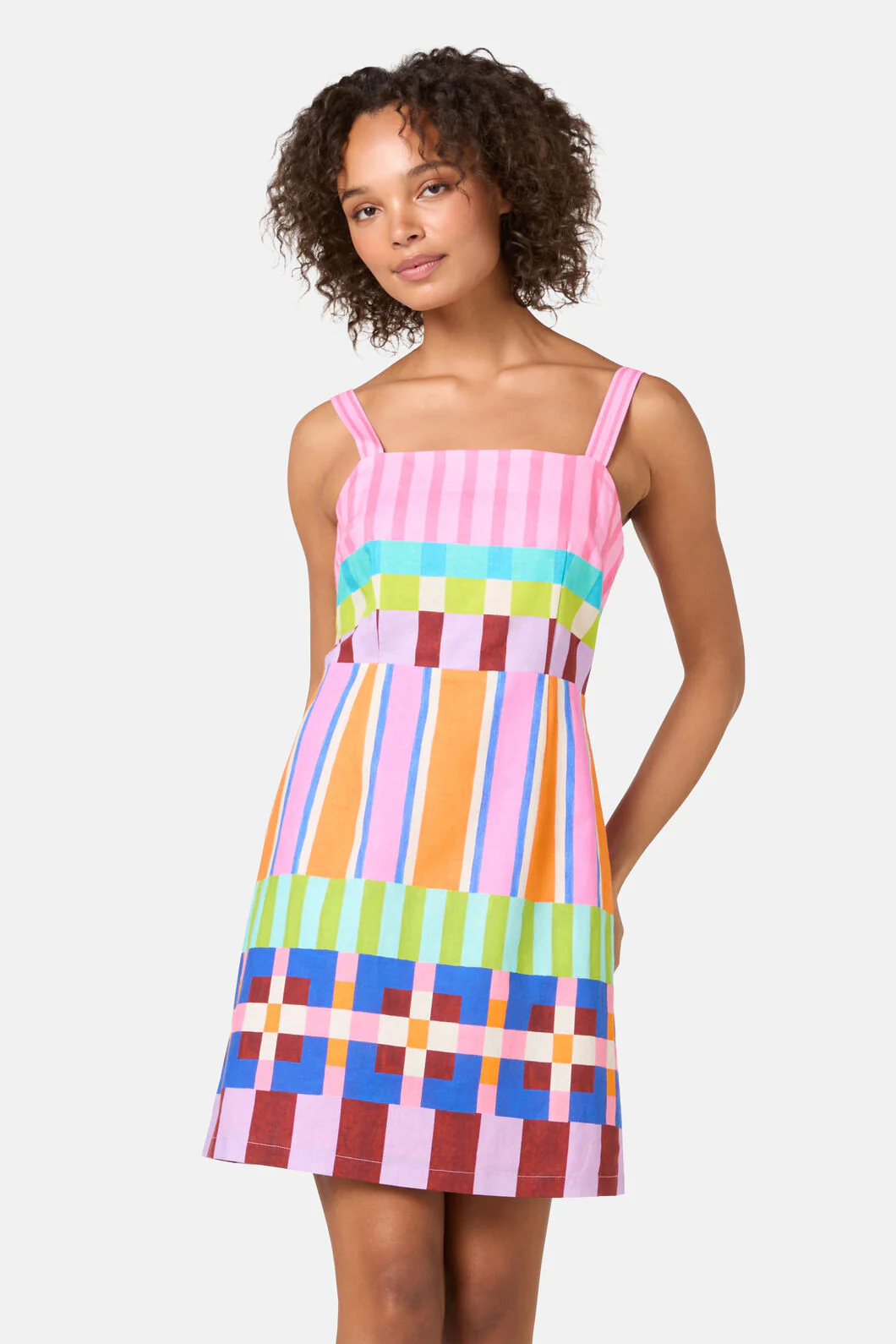 Holiday Stripe Mini Dress