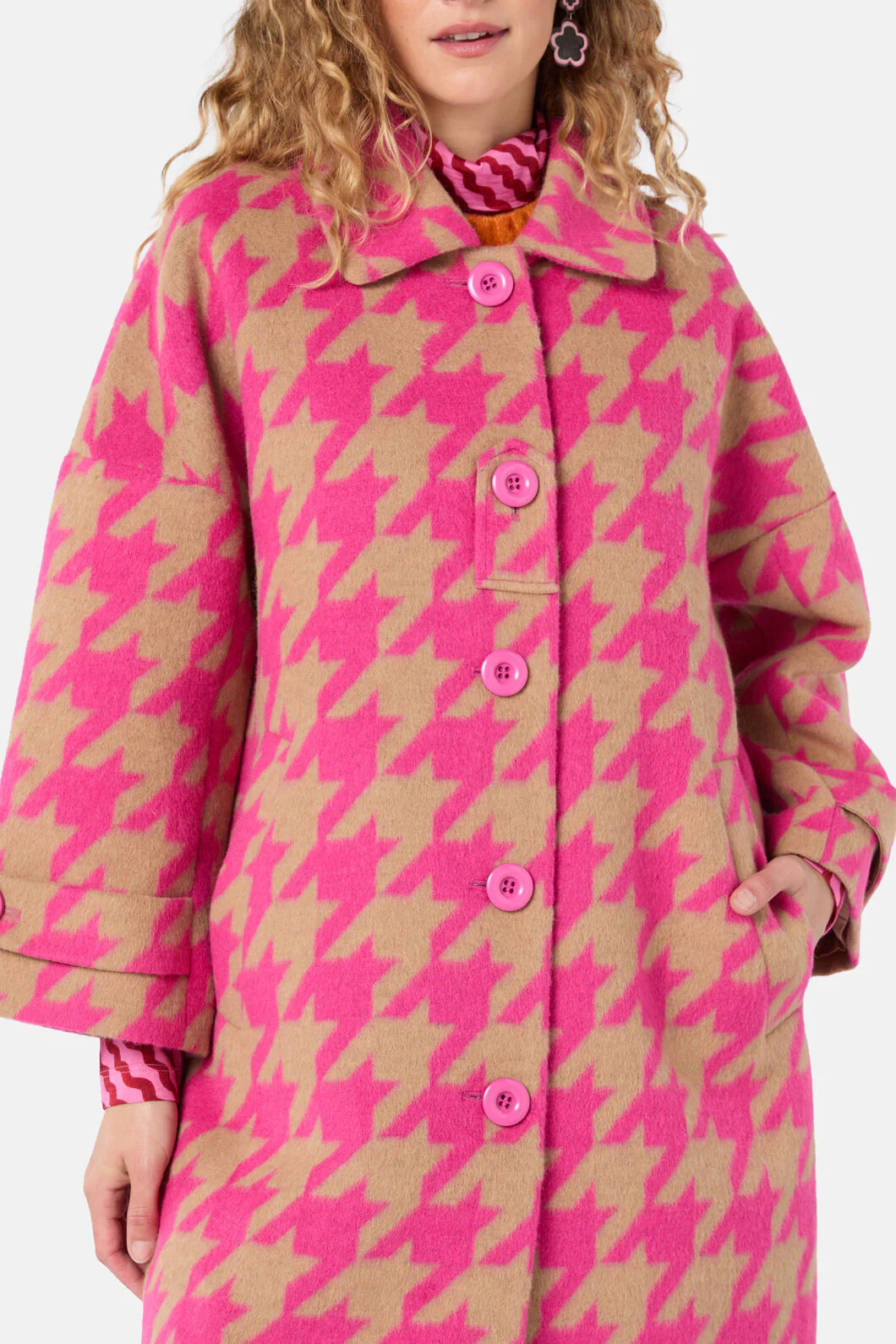 Houndstooth Pink Coat - Image 6