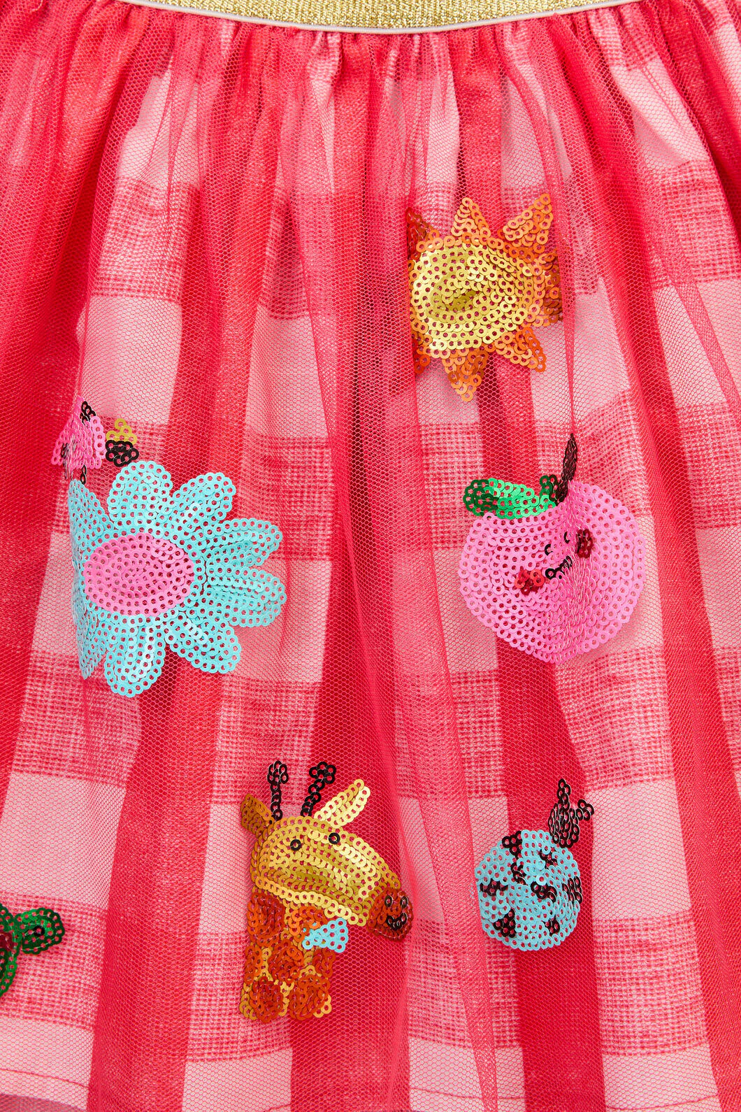 Jumble Gingham Sequins Kids Skirt - Image 5